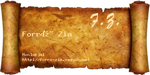 Forró Zia névjegykártya